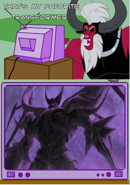 Size: 566x803 | Tagged: derpibooru import, exploitable meme, lord tirek, meme, obligatory pony, safe, tirek's favorite, transformers, transformers prime, tv meme, unicron