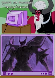 Size: 566x803 | Tagged: derpibooru import, exploitable meme, lord tirek, meme, obligatory pony, safe, tirek's favorite, transformers, transformers prime, tv meme, unicron