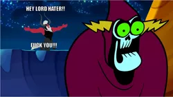 Size: 774x437 | Tagged: derpibooru import, exploitable meme, fuck you, lord hater, lord tirek, lord tirek's outstretched arms, meme, safe, the picnic, vulgar, wander over yonder