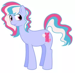 Size: 2448x2368 | Tagged: safe, artist:unoriginai, derpibooru import, oc, oc:gummy bear, unofficial characters only, earth pony, pony, female, mare, offspring, offspring's offspring, parent:oc:cotton candy, parent:oc:turquoise blitz, parents:oc x oc, simple background, solo, white background