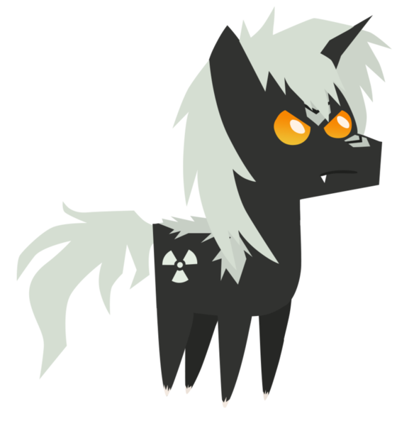 Size: 882x906 | Tagged: safe, artist:foreshadowart, derpibooru import, ponified, kaiju, kaiju pony, pony, unicorn, fanfic:the bridge, crooked horn, fanfic art, fangs, godzilla, godzilla (series), godzilla junior, horn, male, orange eyes, pointy ponies, simple background, solo, stallion, transparent background