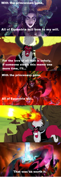 Size: 640x1848 | Tagged: derpibooru import, everyone steals tirek's meme, exploitable meme, hades, kid icarus, kid icarus: uprising, let them fight, lord tirek, medusa, meme, safe, that was so worth it, tirek vs everyone meme, worth it