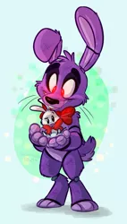 Size: 595x1047 | Tagged: angel bunny, artist:thedoggygal, bonnie, crossover, derpibooru import, five nights at freddy's, pure unfiltered evil, safe