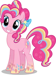 Size: 6000x8000 | Tagged: absurd resolution, .ai available, artist:caliazian, derpibooru import, let the rainbow remind you, looking at you, pinkie pie, rainbow power, safe, simple background, smiling, solo, transparent background, twilight's kingdom, vector