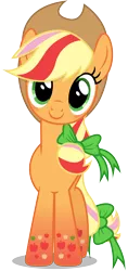 Size: 6000x12750 | Tagged: absurd resolution, .ai available, applejack, artist:caliazian, cowboy hat, cute, derpibooru import, hat, jackabetes, let the rainbow remind you, looking at you, rainbow power, safe, simple background, solo, stetson, transparent background, twilight's kingdom, vector