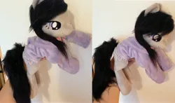 Size: 4152x2440 | Tagged: artist:epicrainbowcrafts, beanie (plushie), clothes, derpibooru import, hand, hoodie, irl, octavia melody, photo, plushie, safe, solo