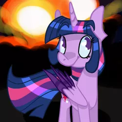 Size: 1000x1000 | Tagged: safe, artist:rivalcat, derpibooru import, twilight sparkle, twilight sparkle (alicorn), alicorn, pony, explosion