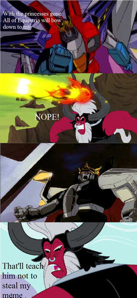 Size: 564x1224 | Tagged: derpibooru import, everyone steals tirek's meme, exploitable meme, lord tirek, meme, safe, starscream, the transformers: the movie, tirek vs everyone meme, transformers