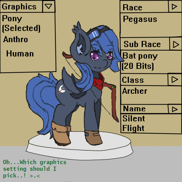 Size: 600x600 | Tagged: safe, artist:jadedpencil, derpibooru import, oc, oc:silent flight, unofficial characters only, bat pony, pony, bow (weapon), hayven 11