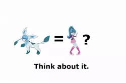 Size: 895x589 | Tagged: safe, derpibooru import, sonata dusk, glaceon, equestria girls, rainbow rocks, comparison, pokémon, think about it