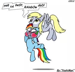 Size: 726x699 | Tagged: safe, artist:yoshiman1118, derpibooru import, derpy hooves, rainbow dash, pegasus, pony, asphyxiation, female, hanging, hanging (by neck), hug, mare, puffy cheeks, rope dance, squeezing, strangling