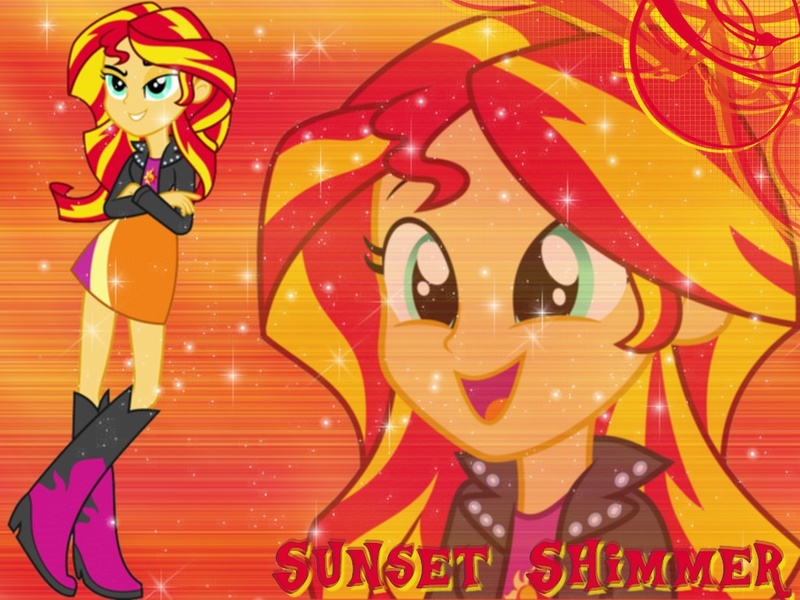 Size: 1024x768 | Tagged: safe, artist:ambassad0r, artist:claritea, artist:natoumjsonic, derpibooru import, sunset shimmer, equestria girls, equestria girls (movie), cute, poster, shimmerbetes, shimmersmile, solo, wallpaper