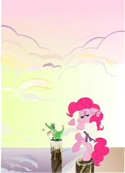 Size: 4336x6000 | Tagged: artist:james-li, derpibooru import, gummy, gummy doesn't give a fuck, karate, karate kid, pinkie pie, safe