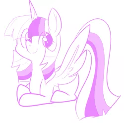 Size: 907x901 | Tagged: safe, artist:pegacornss, derpibooru import, twilight sparkle, twilight sparkle (alicorn), alicorn, pony, female, mare, monochrome, simple background, solo