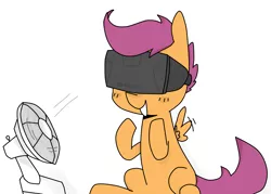 Size: 4465x3197 | Tagged: artist:meowing-ghost, derpibooru import, fan, oculus rift, safe, scootaloo, scootaloo can't fly, solo