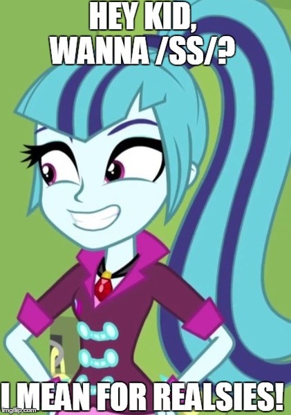 Size: 428x610 | Tagged: questionable, derpibooru import, sonata dusk, equestria girls, rainbow rocks, /ss/, exploitable meme, female, hey kid you wanna ss?, implied pedophilia, male, meme, memegenerator, realzies, shipping, straight, straight shota