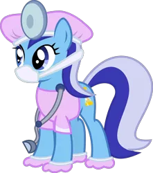 Size: 4900x5535 | Tagged: safe, artist:sir-teutonic-knight, derpibooru import, minuette, pony, .svg available, absurd resolution, clothes, dentist, face mask, female, head mirror, mare, scrubs (gear), simple background, solo, stethoscope, transparent background, vector