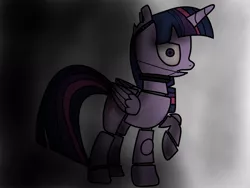 Size: 1024x768 | Tagged: safe, artist:birdivizer, derpibooru import, twilight sparkle, twilight sparkle (alicorn), alicorn, pony, robot, five nights at aj's, animatronic, creepy, female, five nights at freddy's, mare, solo