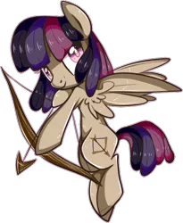 Size: 455x555 | Tagged: safe, artist:suzuii, derpibooru import, oc, unofficial characters only, pegasus, pony, arrow, bow (weapon), bow and arrow, simple background, solo, transparent background, weapon