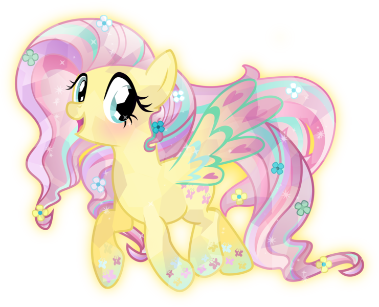 Size: 3707x3000 | Tagged: safe, artist:theshadowstone, derpibooru import, fluttershy, crystal pony, pony, crystallized, rainbow power, simple background, solo, this isn't even my final form, transparent background, vector