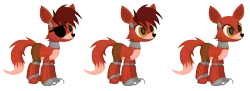 Size: 1206x440 | Tagged: safe, artist:n0rwhy, derpibooru import, ponified, fox, pony, robot, crossover, eyepatch, five nights at freddy's, foxy, pirate