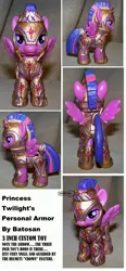 Size: 1960x4232 | Tagged: safe, artist:batosan, derpibooru import, twilight sparkle, twilight sparkle (alicorn), alicorn, pony, armor, custom, female, irl, mare, photo, toy