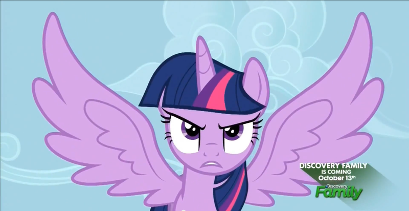 Size: 1366x703 | Tagged: safe, derpibooru import, screencap, twilight sparkle, twilight sparkle (alicorn), alicorn, pony, princess twilight sparkle (episode), discovery family, discovery family logo, female, logo, mare, spread wings, wings, youtube link