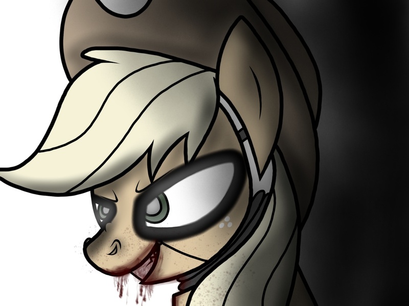 Size: 1024x768 | Tagged: applejack, artist:birdivizer, blood, creepy, derpibooru import, five nights at aj's, five nights at freddy's, grimdark, solo, violent