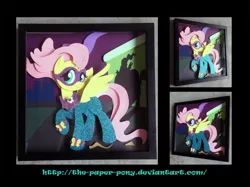 Size: 1280x958 | Tagged: artist:the-paper-pony, clothes, costume, derpibooru import, fluttershy, power ponies, power ponies (episode), saddle rager, safe, shadowbox, solo