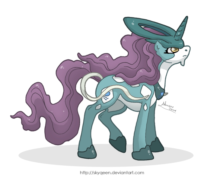 Size: 1845x1584 | Tagged: safe, artist:almairis, derpibooru import, ponified, pony, suicune, genderless, pokémon, ponymon, simple background, solo, transparent background