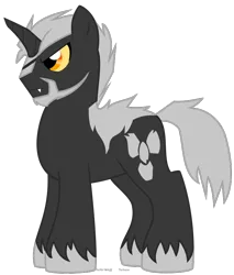 Size: 716x839 | Tagged: safe, artist:faith-wolff, derpibooru import, ponified, kaiju, kaiju pony, pony, unicorn, fanfic:the bridge, beard, colored sclera, crooked horn, facial hair, fanfic art, godzilla, godzilla (series), godzilla senior, horn, male, simple background, stallion, transparent background, yellow sclera