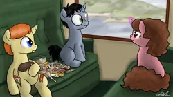 Size: 1366x768 | Tagged: safe, artist:qemma, derpibooru import, ponified, pony, candy, food, freckles, glasses, gryffindor, harry potter, harry potter (series), hermione granger, hogwarts express, peter pettigrew, ron weasley, scabbers, train, wormtail
