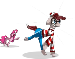 Size: 1024x811 | Tagged: safe, artist:vampdoq, derpibooru import, pinkie pie, ponified, pony, waldo, where's waldo