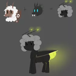 Size: 1000x1000 | Tagged: artist:elslowmo, changeling, derpibooru import, firefly (insect), hybrid, insect, mlpgdraws, moth, mothpony, original species, safe, solo