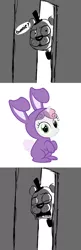 Size: 581x1794 | Tagged: animal costume, bunny belle, bunny costume, clothes, costume, crossover, derpibooru import, five nights at freddy's, freddy fazbear, safe, sweetie belle