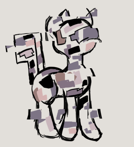 Size: 456x502 | Tagged: safe, artist:camellia-musetta, derpibooru import, ponified, missingno, pony, error, glitch, pokémon, solo