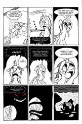 Size: 729x1096 | Tagged: safe, artist:leon-z, derpibooru import, lord tirek, trixie, pony, unicorn, comic:returns endings & beginnings, comic, female, mare, possession, rain