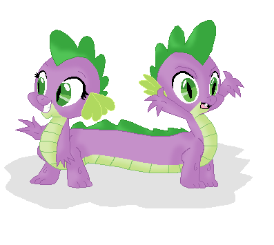 Size: 397x355 | Tagged: amphisbæna, artist needed, barb, catdog, conjoined, conjoined twins, derpibooru import, dragon, fused, fusion, i dont even, multiple heads, original species, pushmi-pullyu, r63 paradox, rule 63, safe, spike, taur, together forever, transformation, wat, we have become one