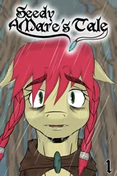 Size: 1280x1920 | Tagged: artist:thethunderpony, a seedy mare's tale, bust, cover, cover art, dead tree, derpibooru import, floppy ears, forest, looking at you, oc, oc:seedy scrolls, open mouth, portrait, rain, safe, shocked, solo, tree, unofficial characters only