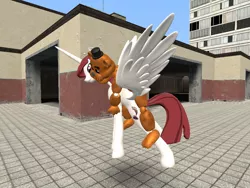 Size: 1024x768 | Tagged: 3d, alicorn, crossover, derpibooru import, five nights at freddy's, freddy fazbear, gmod, gmod fausticorn, oc, oc:fausticorn, suggestive, unofficial characters only