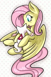 Size: 1000x1500 | Tagged: safe, artist:mayaliicious, derpibooru import, fluttershy, pegasus, pony, colored pupils, crossover, emiri katou, incubator (species), kyubey, kyubeyshy, puella magi madoka magica