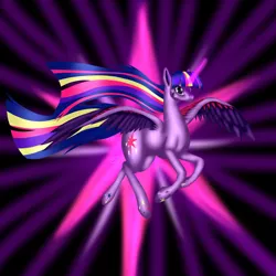 Size: 1024x1024 | Tagged: safe, artist:crazyaniknowit, derpibooru import, twilight sparkle, twilight sparkle (alicorn), alicorn, pony, female, mare, rainbow power, solo