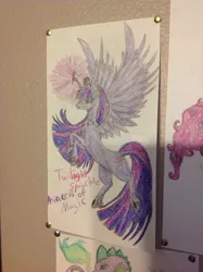 Size: 1024x1371 | Tagged: safe, artist:crazyaniknowit, derpibooru import, twilight sparkle, twilight sparkle (alicorn), alicorn, pony, female, mare, solo, traditional art