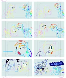 Size: 1280x1514 | Tagged: safe, artist:snapai, derpibooru import, fluttershy, princess luna, rainbow dash, alicorn, pegasus, pony, sonic rainboom (episode), huzzah, louder, parody, scene parody, storyboard, traditional royal canterlot voice, yay