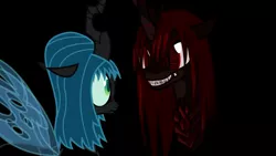 Size: 1280x720 | Tagged: safe, artist:mixermike622, derpibooru import, queen chrysalis, oc, oc:marksaline, ponified, pony, clothes, costume, dead space, elvira, marker (dead space), nightmare fuel, youtube link