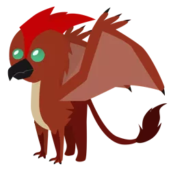 Size: 1020x1020 | Tagged: safe, artist:foreshadowart, derpibooru import, gryphon, pony, fanfic:the bridge, fanfic art, godzilla (series), griffonized, kaiju griffon, pointy ponies, rodan, simple background, solo, species swap, transparent background, vector