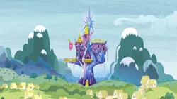 Size: 1366x768 | Tagged: safe, derpibooru import, screencap, equestria girls, rainbow rocks, background, castle, no pony, ponyville, twilight's castle