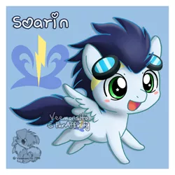 Size: 400x400 | Tagged: artist:veemonsito, chibi, cute, derpibooru import, safe, soarin'