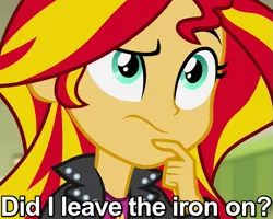 Size: 625x500 | Tagged: safe, derpibooru import, screencap, sunset shimmer, equestria girls, rainbow rocks, airplane!, caption, solo, thinking