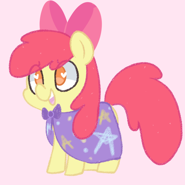 Size: 900x900 | Tagged: apple bloom, artist:pegacornss, cape, clothes, derpibooru import, safe, simple background, solo, trixie's cape